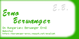 erno berwanger business card